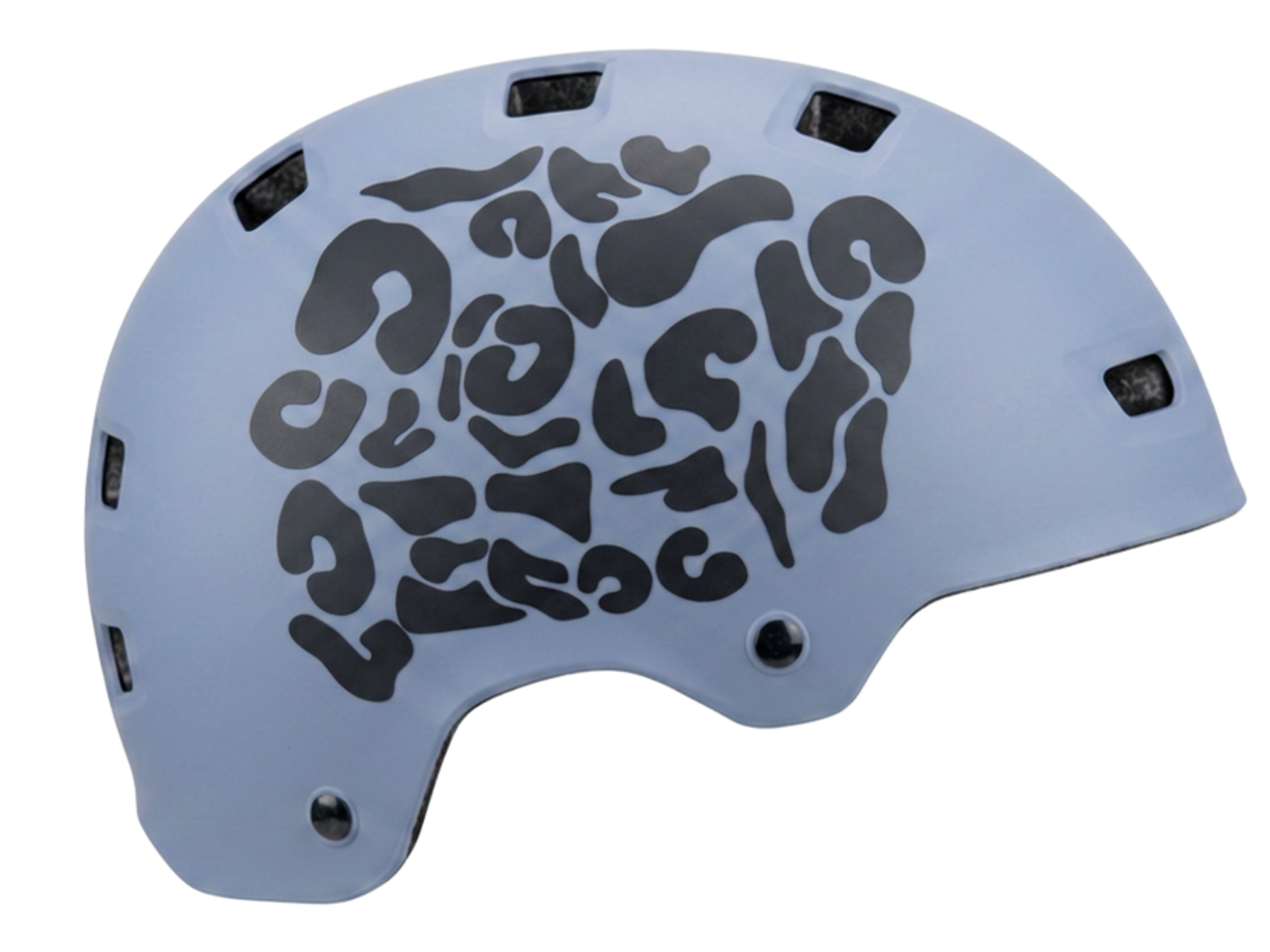 Gündüz görünümünde reflektif stickerlı açık mavi kask