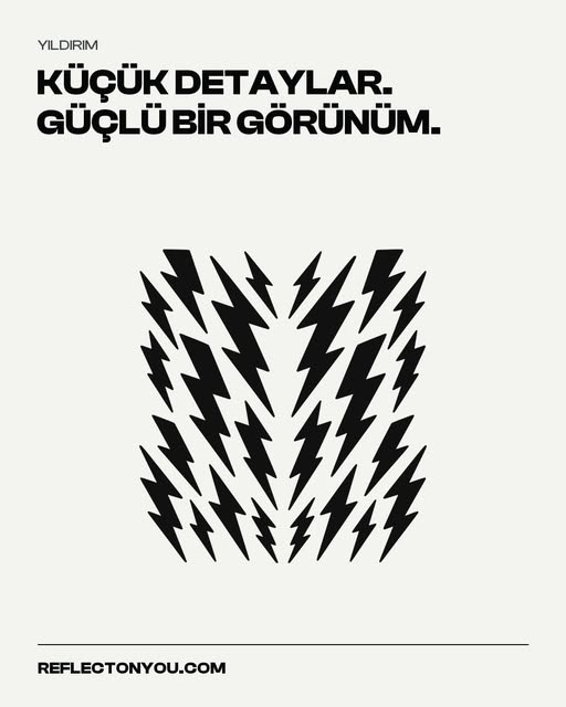 Yıldırım reflektif sticker setinin yakın plan görünümü