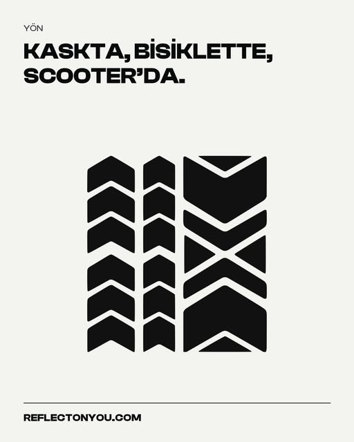 Yön sticker setinin kask, bisiklet ve scooter kullanım alanları