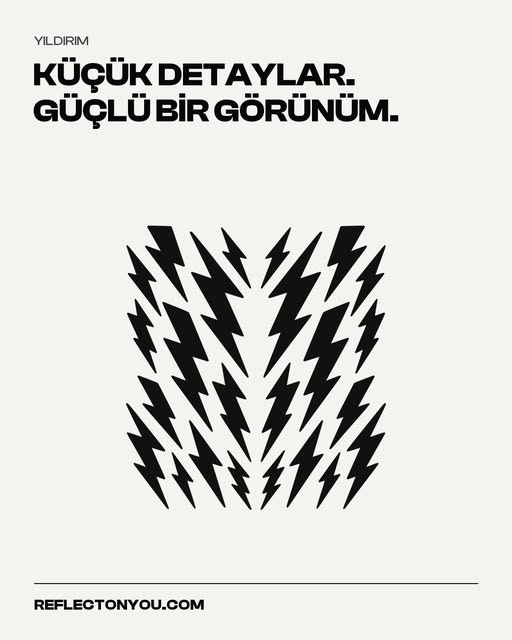 Yıldırım reflektif sticker setinin yakın plan görünümü
